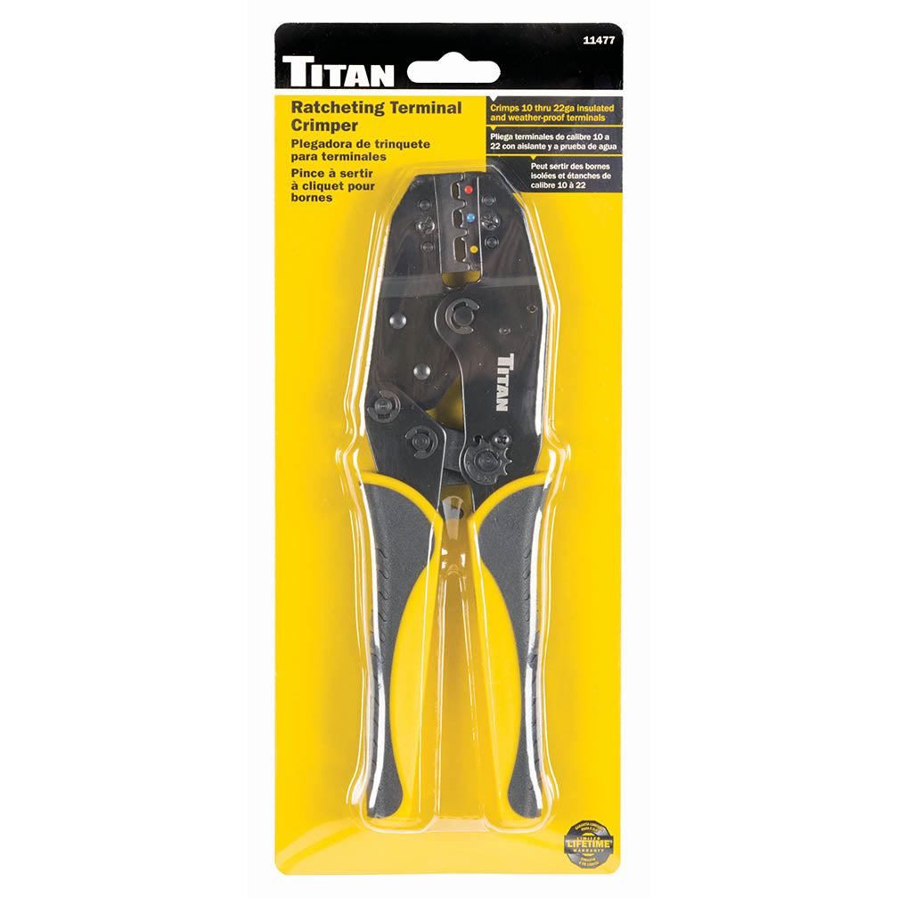 Titan 11477 Tool Ratcheting Wire Terminal Crimper