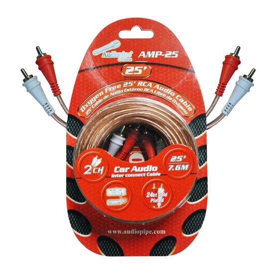 Audiopipe Amp25 25 Clear Jacket Installer Series Rca Cable