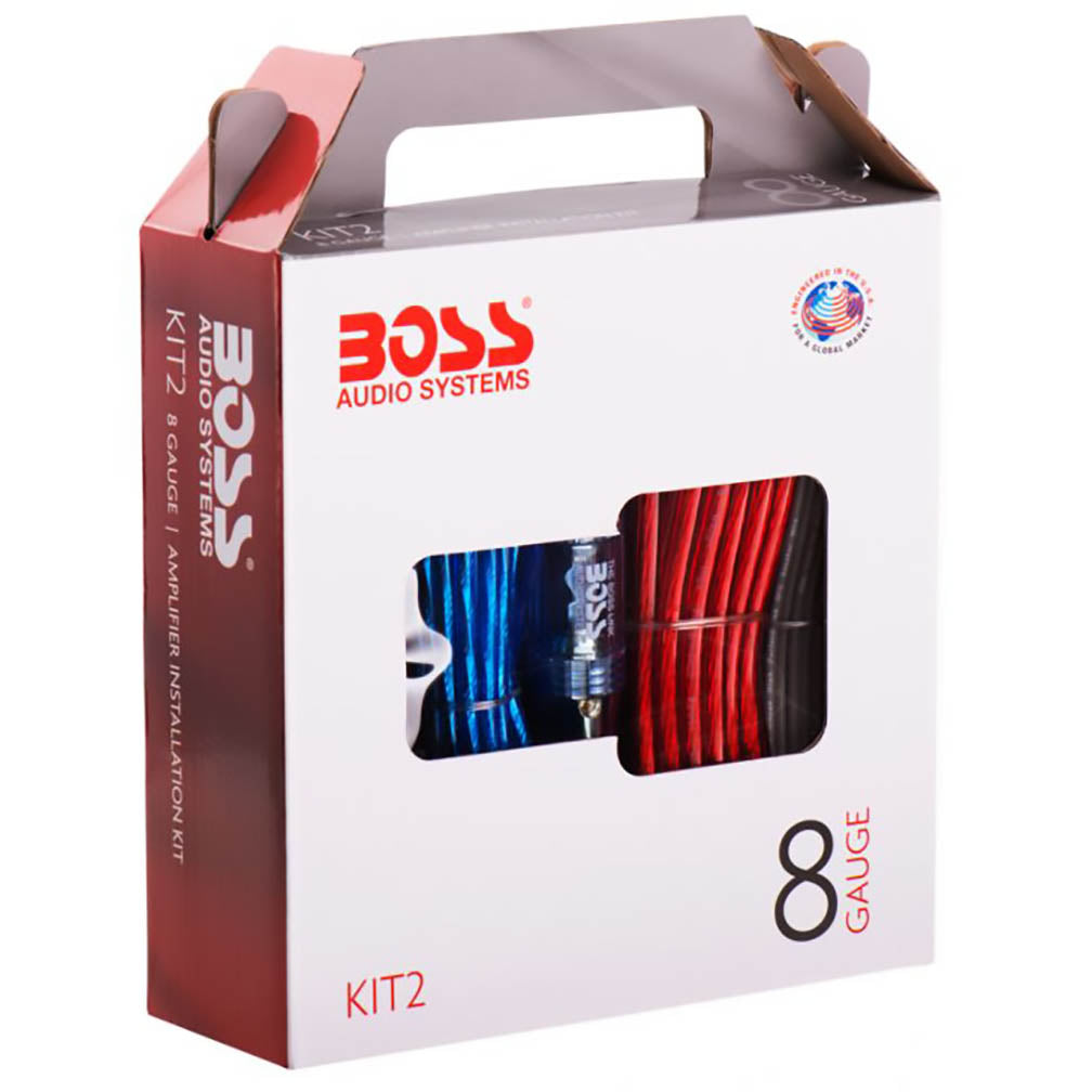 Boss Audio KIT2 8 Gauge Amplifier Installation Kit with High Performance RCA Interconnect and Speaker Wire