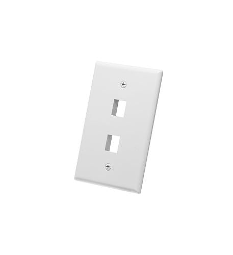 Icc IC107LF2WH Faceplate, Oversized, 2-port, White