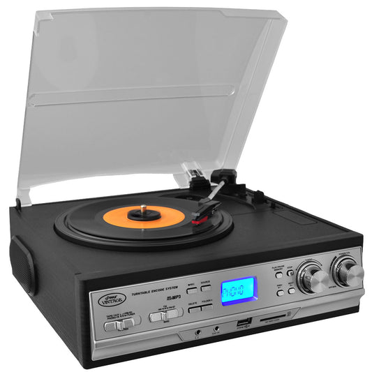 Pyle PTTCS9U Retro Style Turntable w/ Cassette Player & Aux Input
