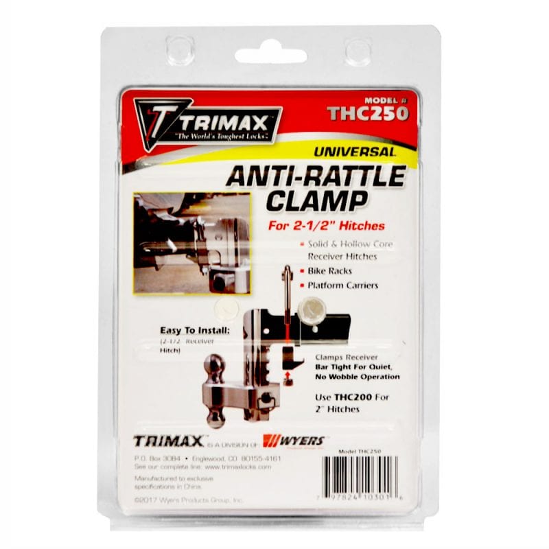 Trimax THC250 Universal Anti-Rattle Clamp, Fits 2-1/2 Hitch