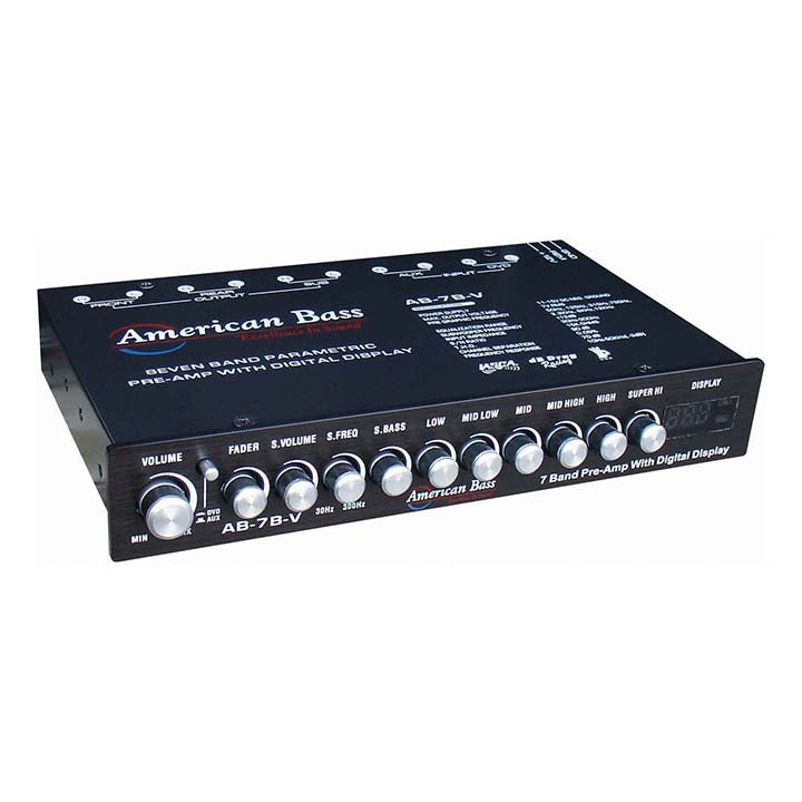 American Bass High End 7 Band Equalizer Voltage Display