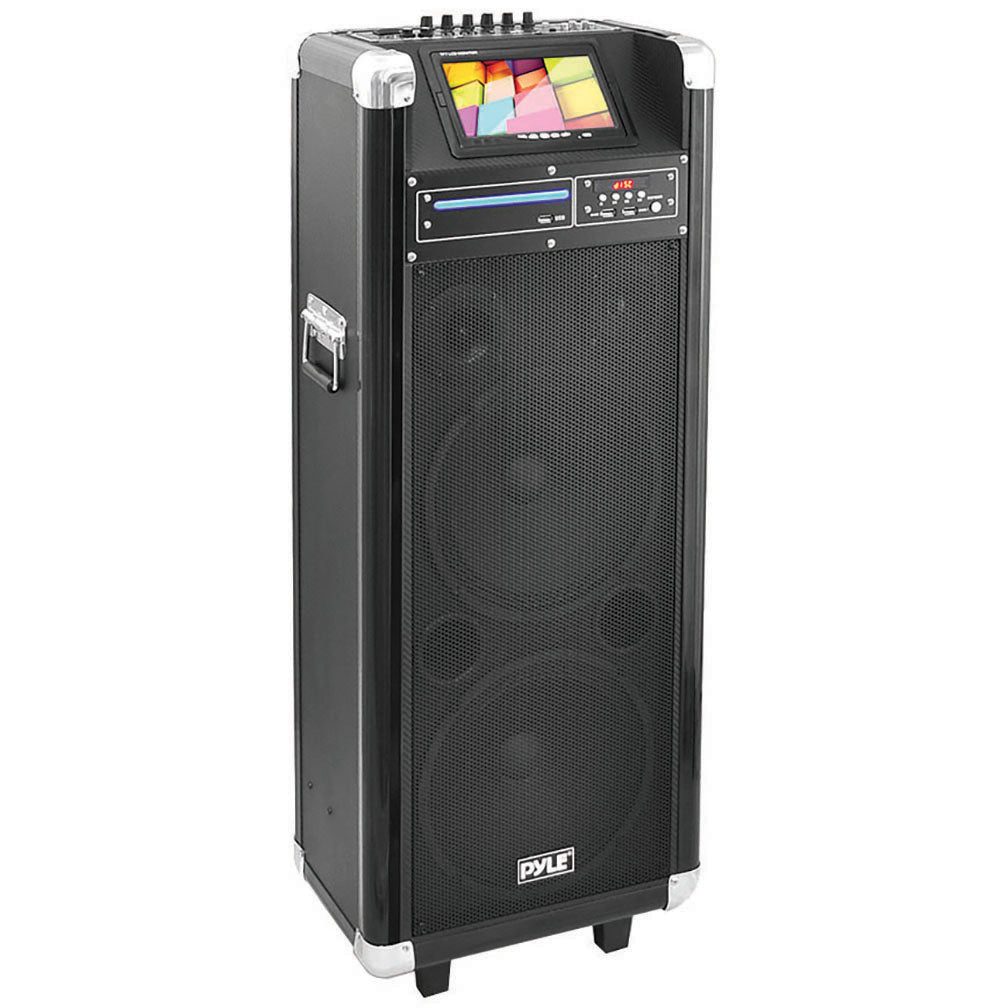 Pyle Pro PKRK210 10" x 2 portable PA Speaker with DVD 7"screen