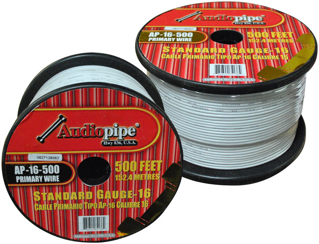 Audiopipe AP16500WH 16 Gauge 500Ft Primary Wire White