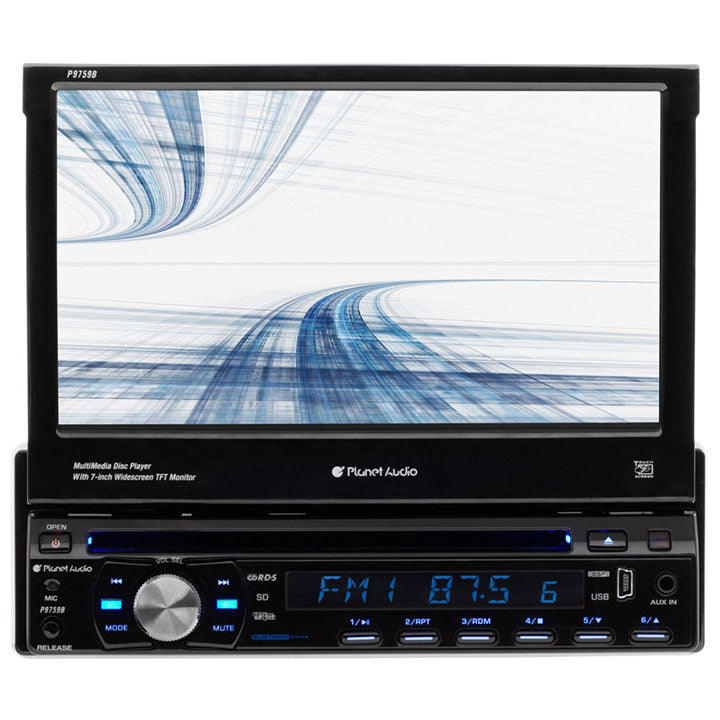 Planet Audio P9759B 7" Flipout SDin Touchscreen Monitor Bluetooth DVD/CD USB/SD