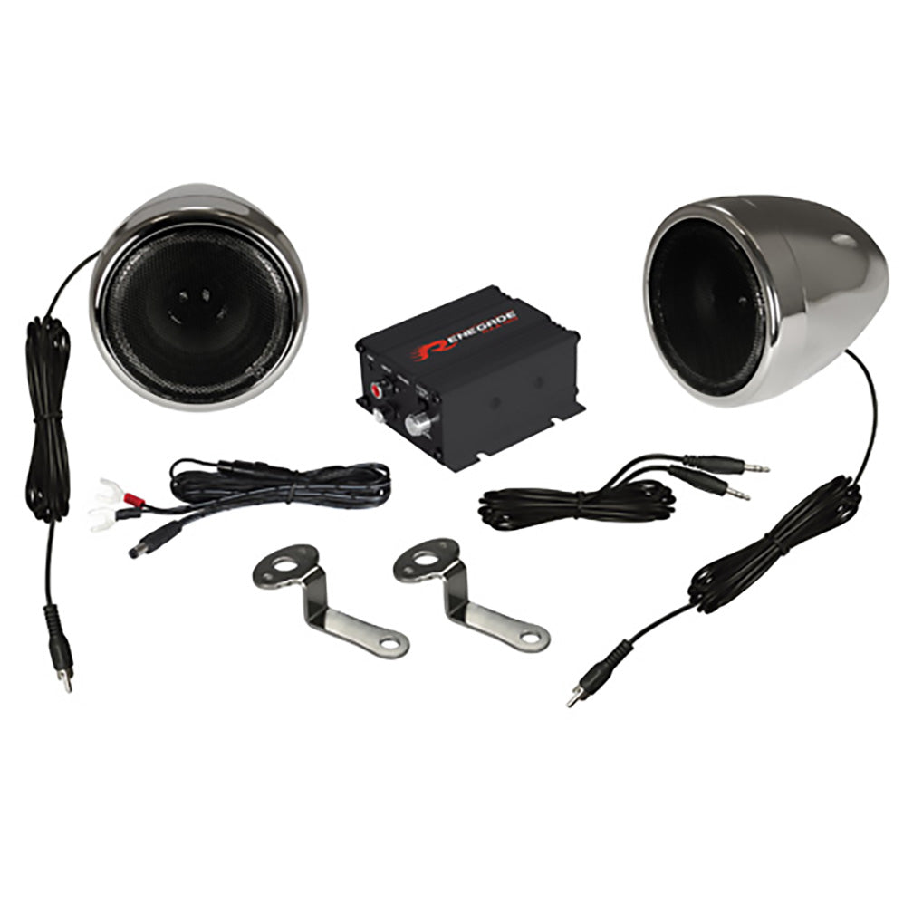 Renegade RXA100C Motorcycle Kit Speaker and Amplifier 100W Max Chrome
