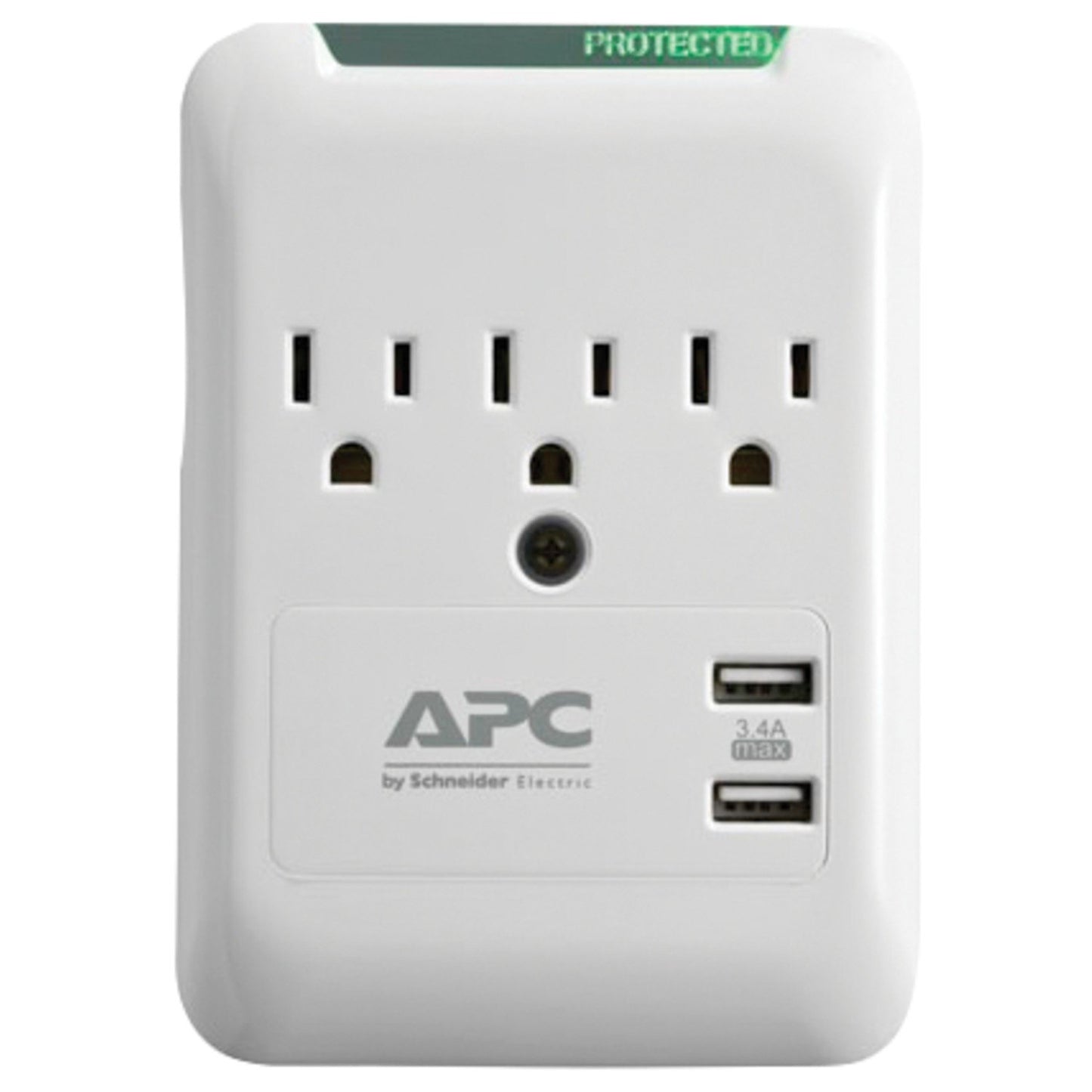APC PE3WU3 Essential SurgeArrest® 3-Outlet Wall Tap with 2 USB Charging Ports