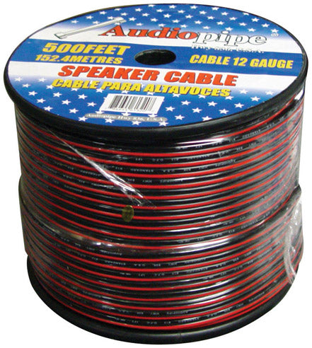 Audiopipe CABLE12BLACK 12GA. 500' Speaker Wire RED + BLACK
