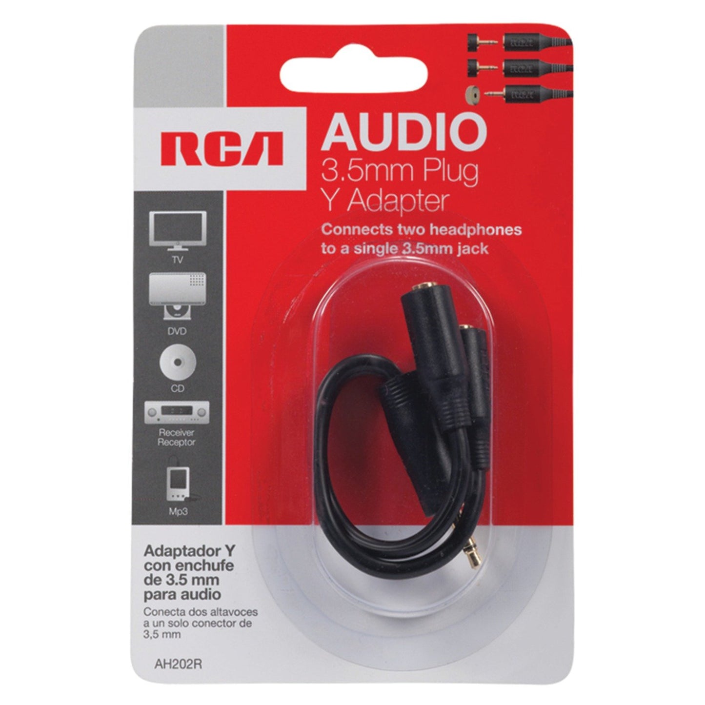 RCA AH202DR 3.5mm Stereo Headphone Y-Adapter