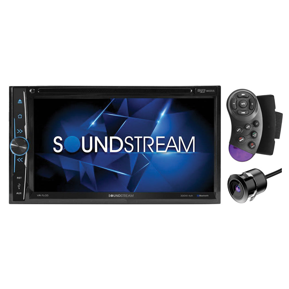 Soundstream VR7LCD 7" Double Din DVD/CD Unit w/Bluetooth & Rearview Cam Included