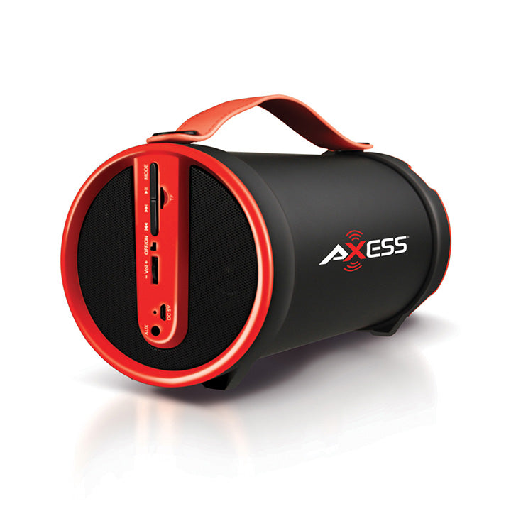 Axess SPBT1033RD Red Portable Bluetooth Indoor Outdoor 2.1 Speaker