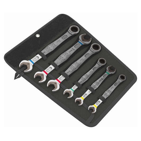 Wera 05020022001 Ratcheting Combination / Double Open-Ended Wrenches - 6pc Set