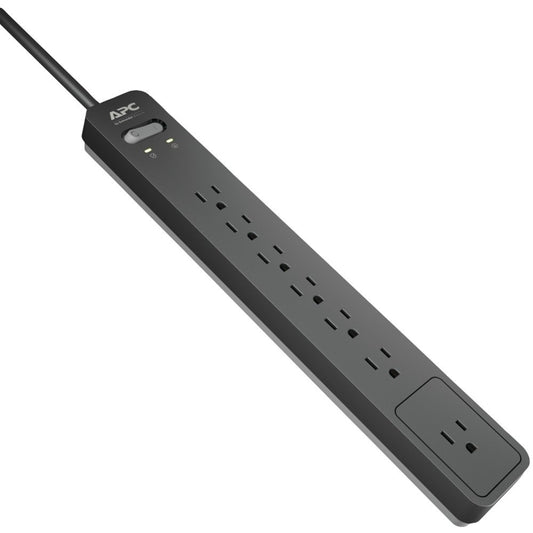 APC PE76 7-Outlet SurgeArrest® Surge Protector, 6ft Cord (Black)