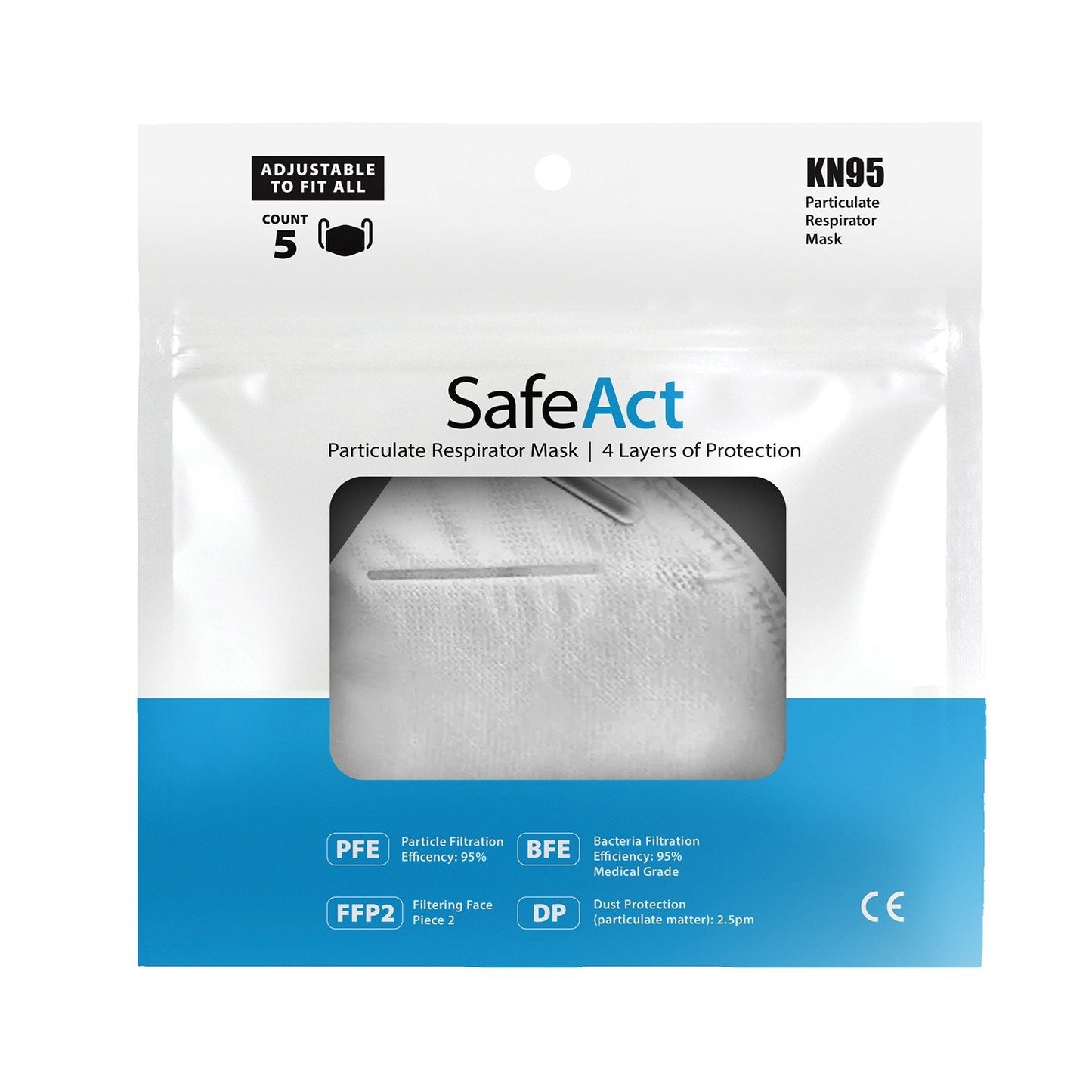 SAFEACT BSKN95 5Pk KN95 Face Masks