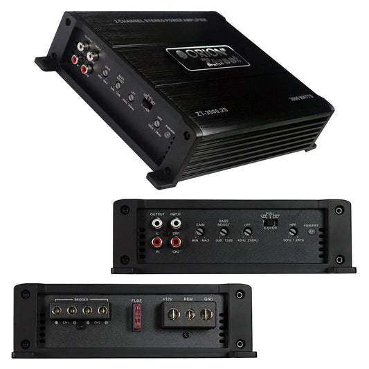 Orion ZT30002S Ztreet 2 Channel Amplifier, 320W RMS/3000W MAX