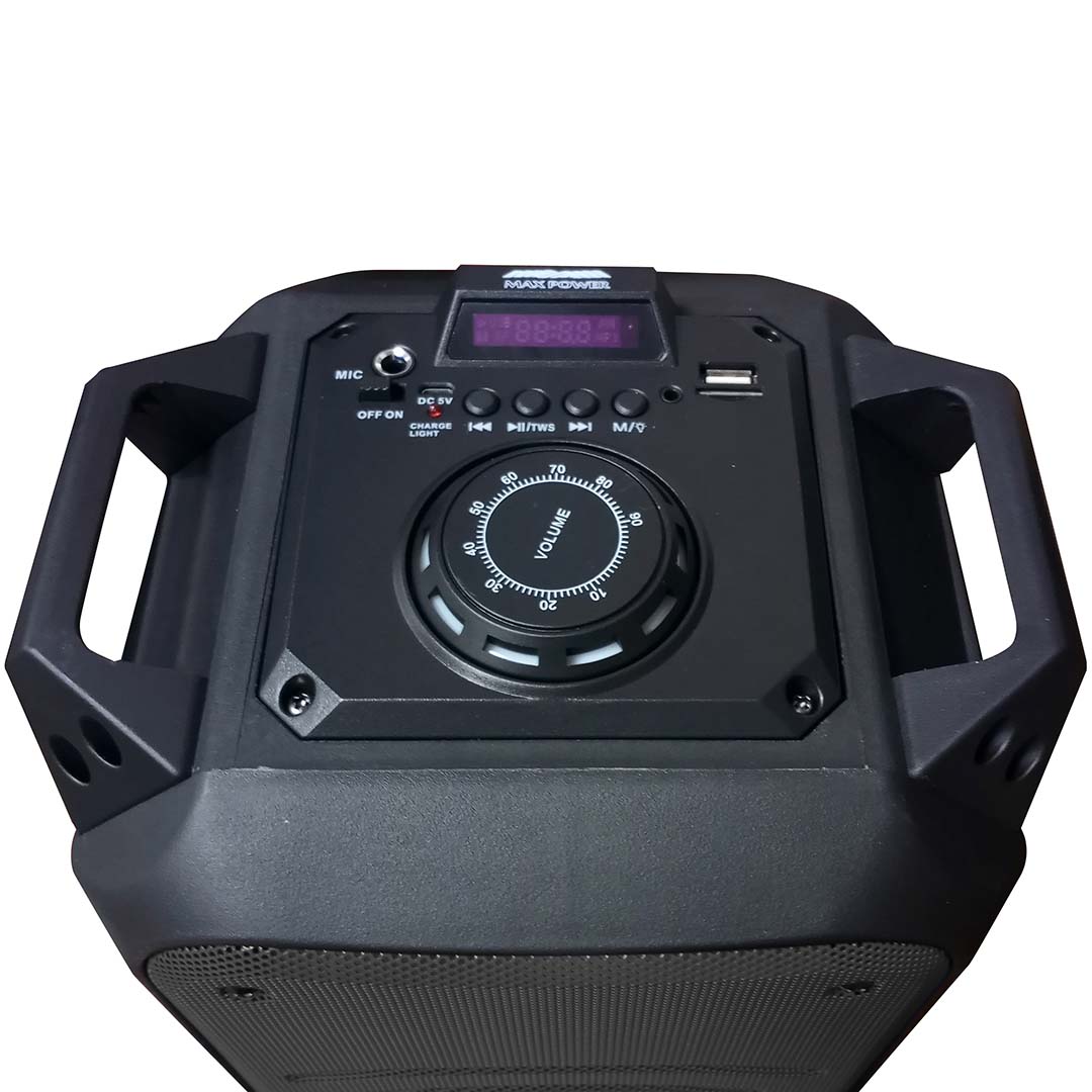 Max Power MPD653LBK Rechargeable Dual 6.5" Bluetooth Speaker  Black Grill