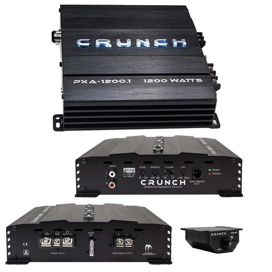 Crunch PXA12001 Mono Amp 1200 Watt 2 Ohm Stable with Bass Remote