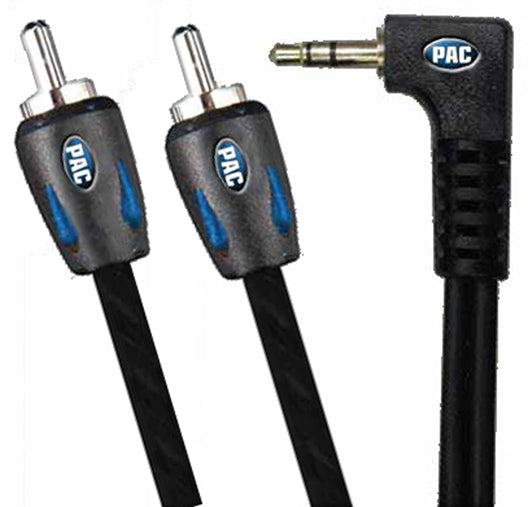 PAC PIR35 Automotive grade 3.5mm to RCA 6ft long Right Angle