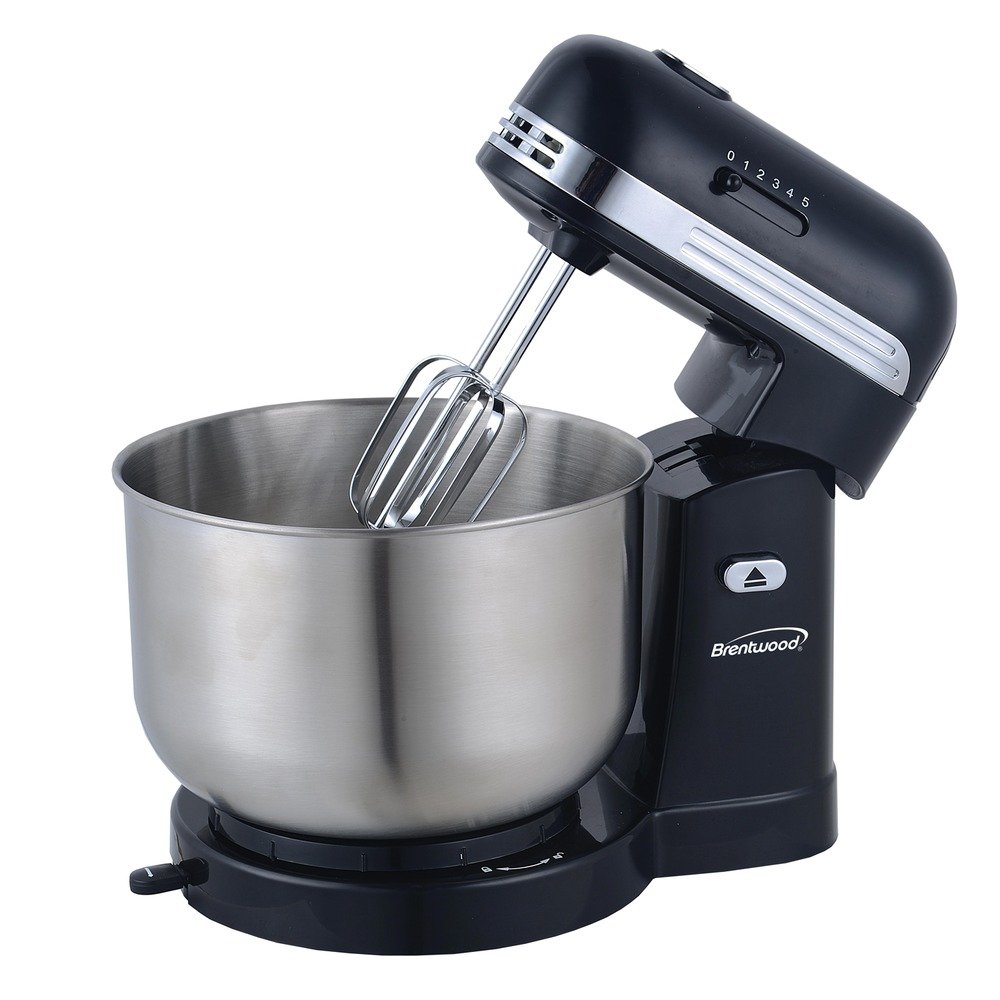 Brentwood App. SM-1162BK 5-Speed Stand Mixer w/3qt. S.Steel Mixing Bowl (Black)