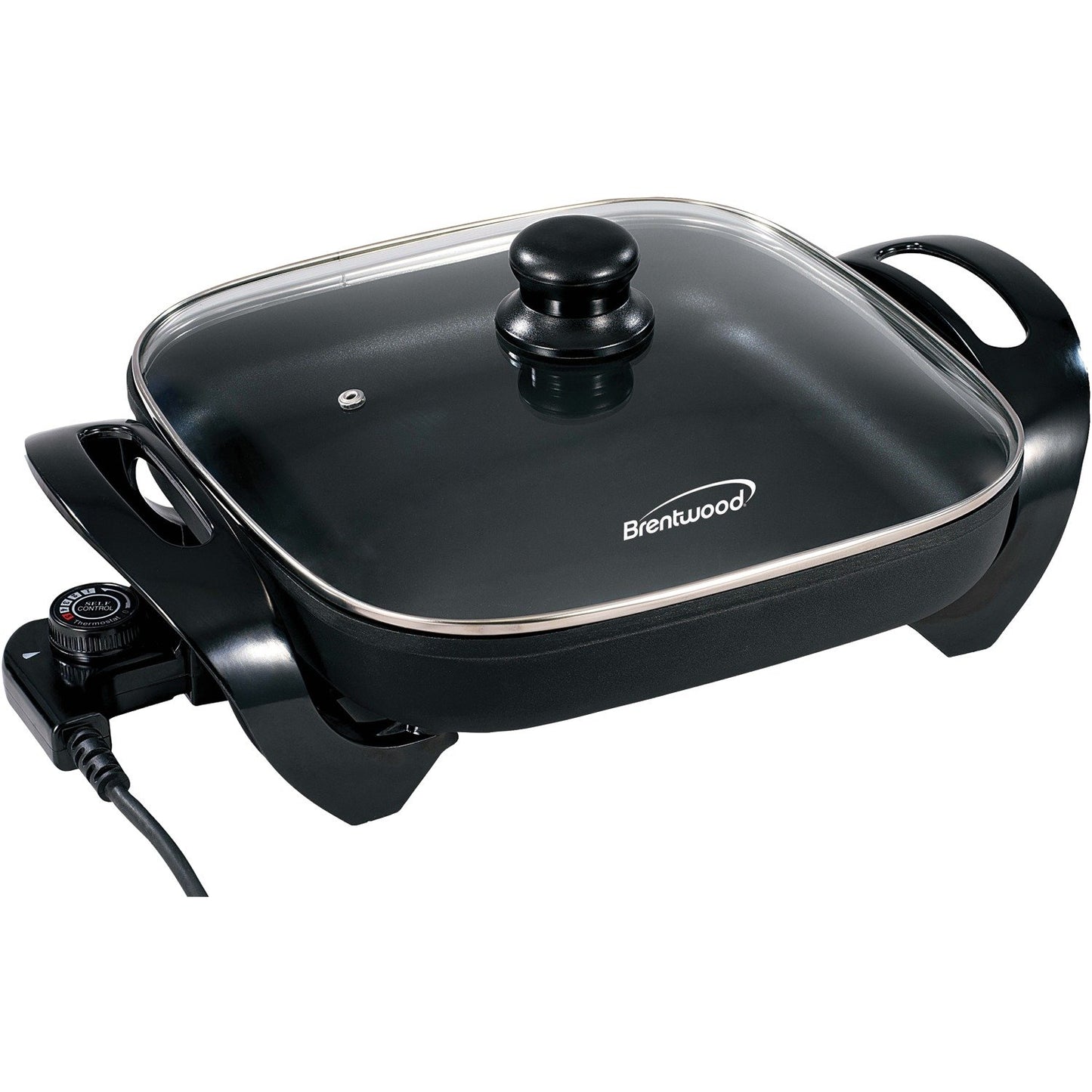 Brentwood Appl. SK-65 Nonstick Electric Skillet w/Glass Lid (1,300W; 12")