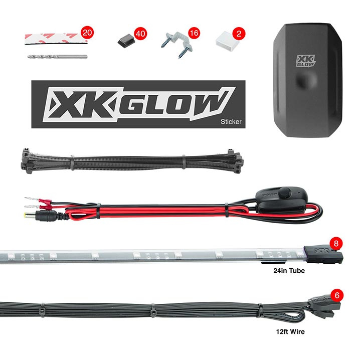 XKGglow KSCARSTANDARD Car Standard LED Accent Light Kit  (8) 24 Slim Tubes