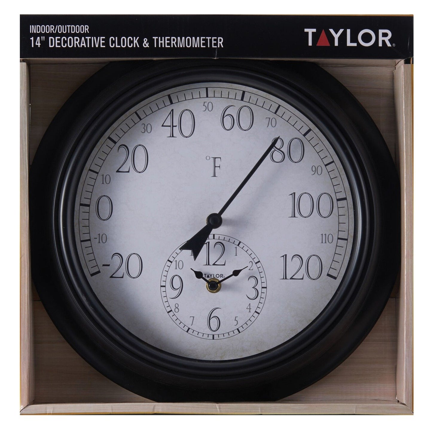 Taylor Precision Prod. 91575T 14-Inch Decorative Thermometer with Clock