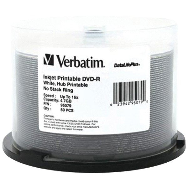 Verbatim 95079 4.7GB DataLifePlus DVD-Rs, 50-ct Spindle