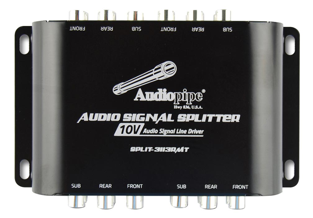 Audiopipe SPLIT3113RMT RCA 1 In /3 Out 10V Audio Signal Line Driver w/ Rmt Bass