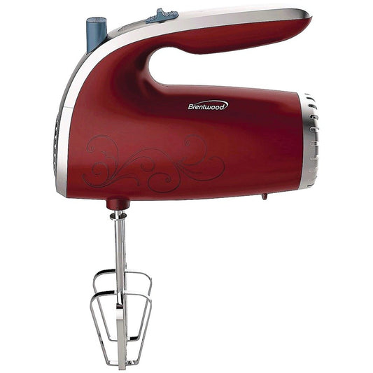 Brentwood Appl. HM-48R Lightweight 5-Speed Electric Hand Mixer (Red)
