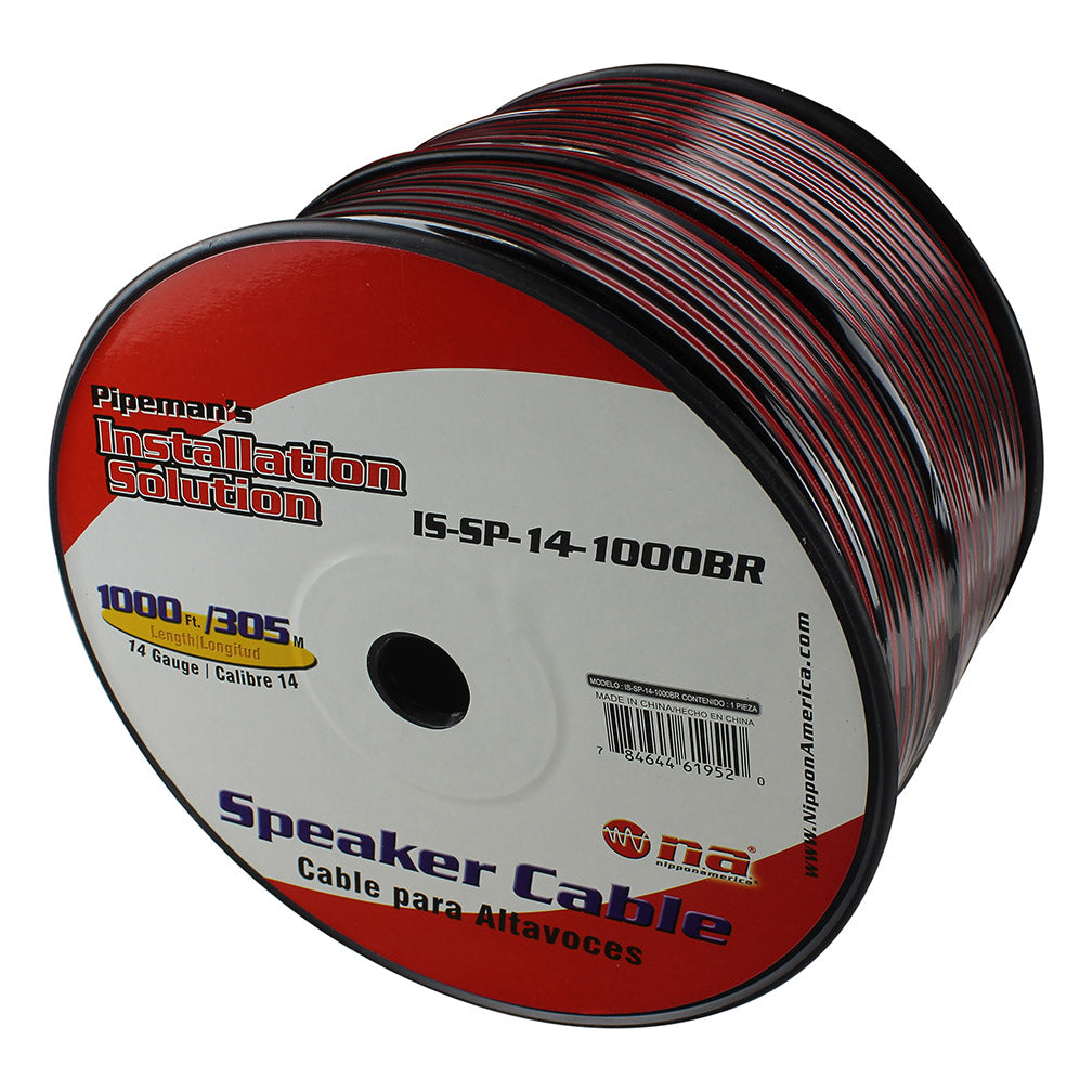 Pipeman's ISSP141000BR 14 Gauge Speaker Cable 1000Ft Black/Red jacket
