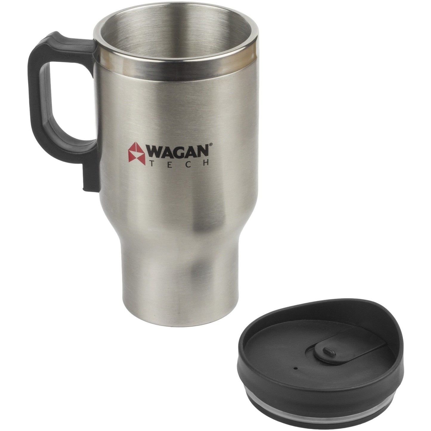 Wagan Tech 6100 12-Volt Deluxe Double-Wall Stainless Steel Heated Travel Mug