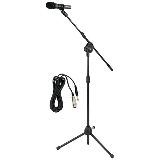 Pyle PMKSM20 Microphone & Tripod Stand w/ Extending Boom & Cable Package