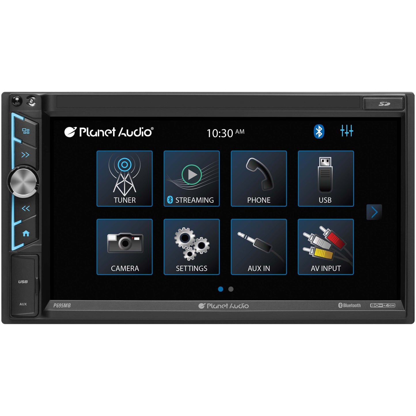 Planet Audio P695MB 6.95" 2DIN Fixed Face Touchscreen Mechless Receiver