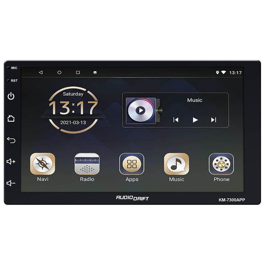 AudioDrift KM7300APP 7" DDin w/WiFi, Wireless Music Stream, AM/FM,USB