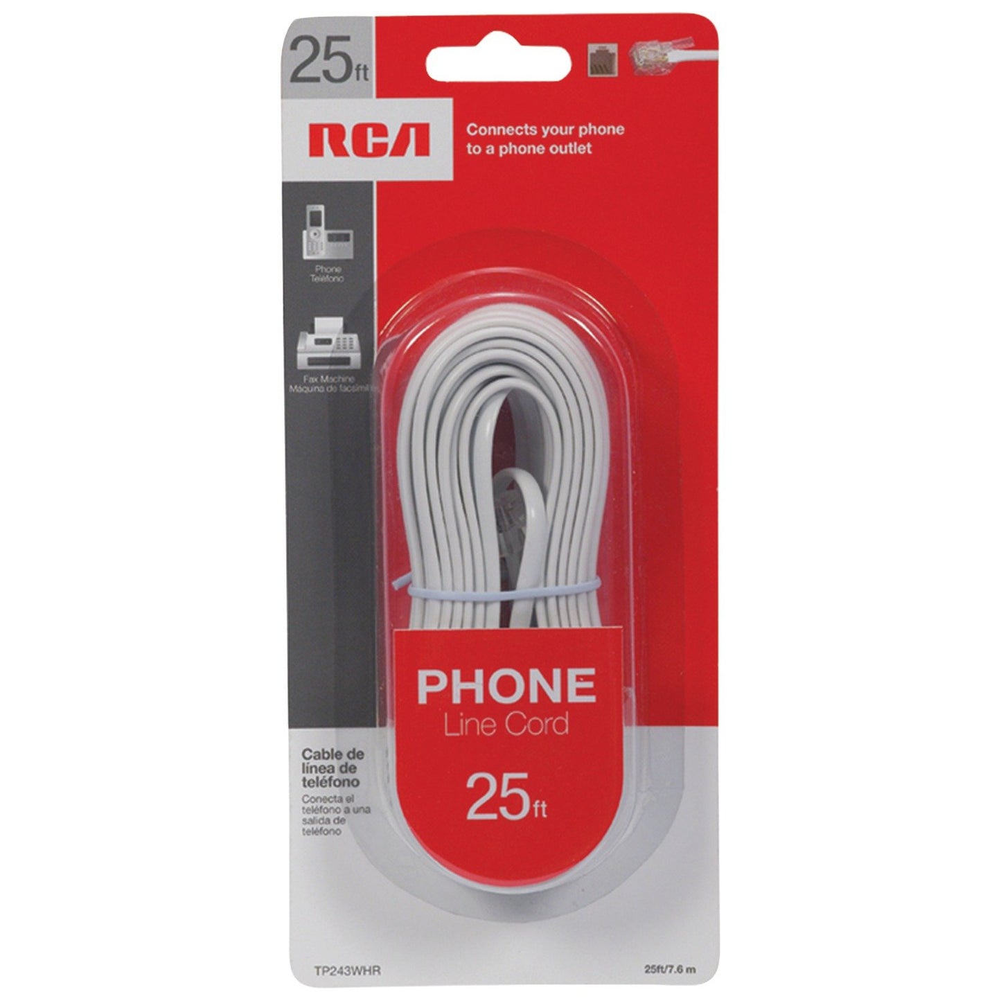 RCA TP243WHR White Phone Line Cord (25ft)