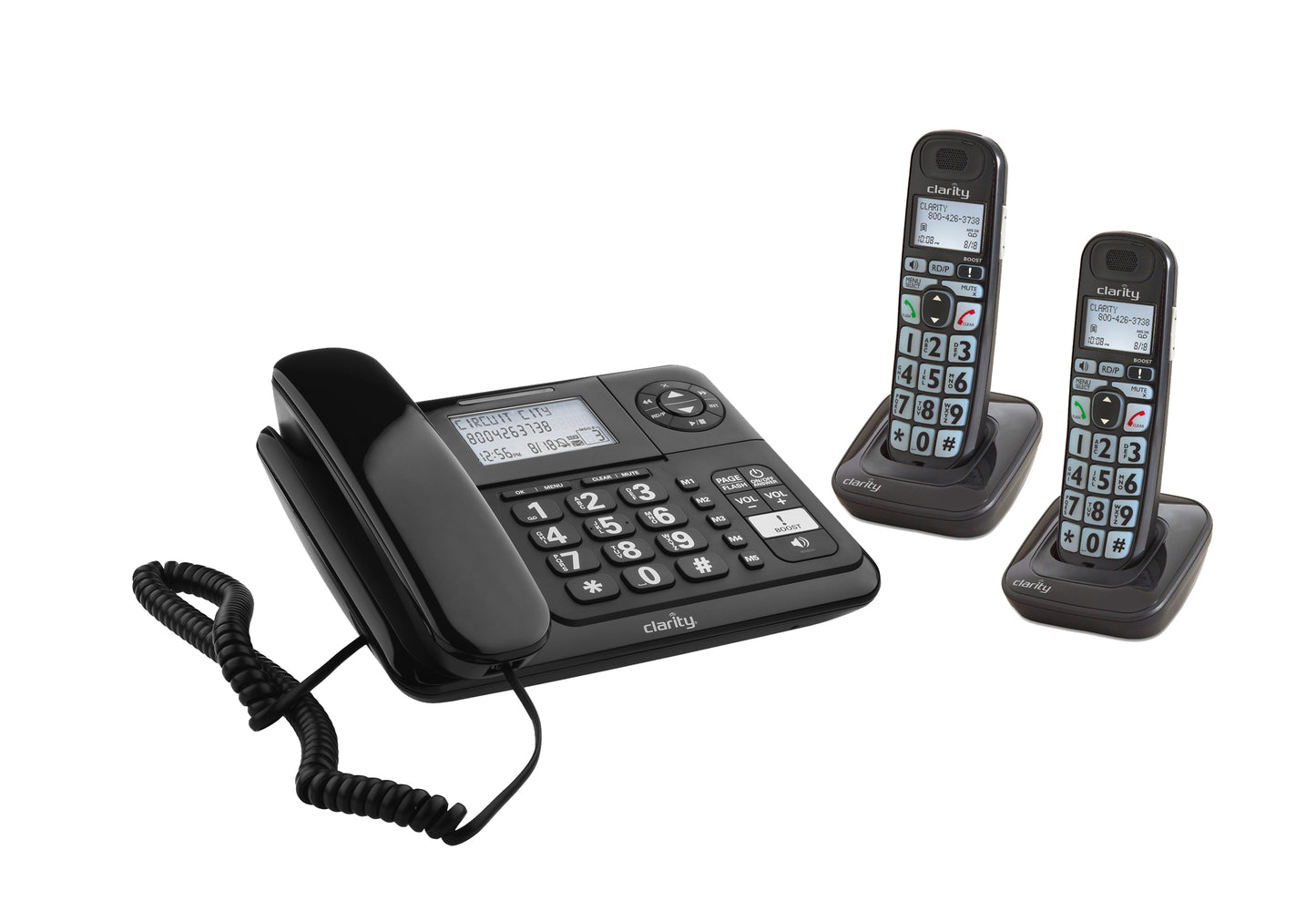 Clarity E814CC3 Phone Combo w/Answering Machine & 2 Expandable Handsets