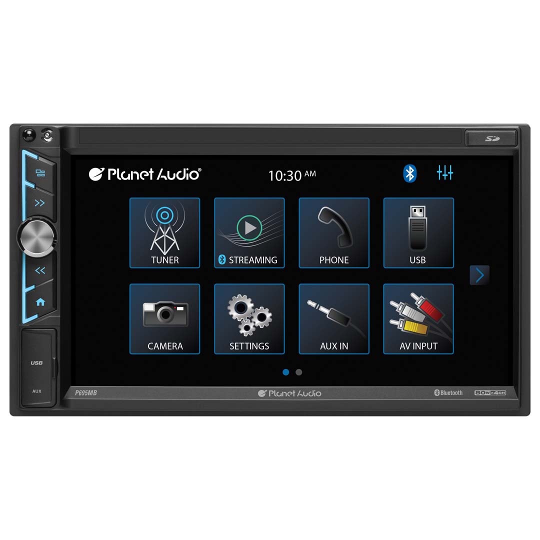 Planet Audio P695MBRC 6.95" 2DIN Fixed Touchscreen Receiver w/Back-up Camera
