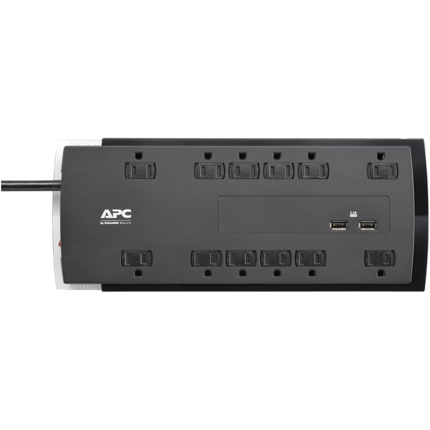 APC P12U2 12-Outlet SurgeArrest® Performance Surge Protector w/2 USB (6ft Cord)