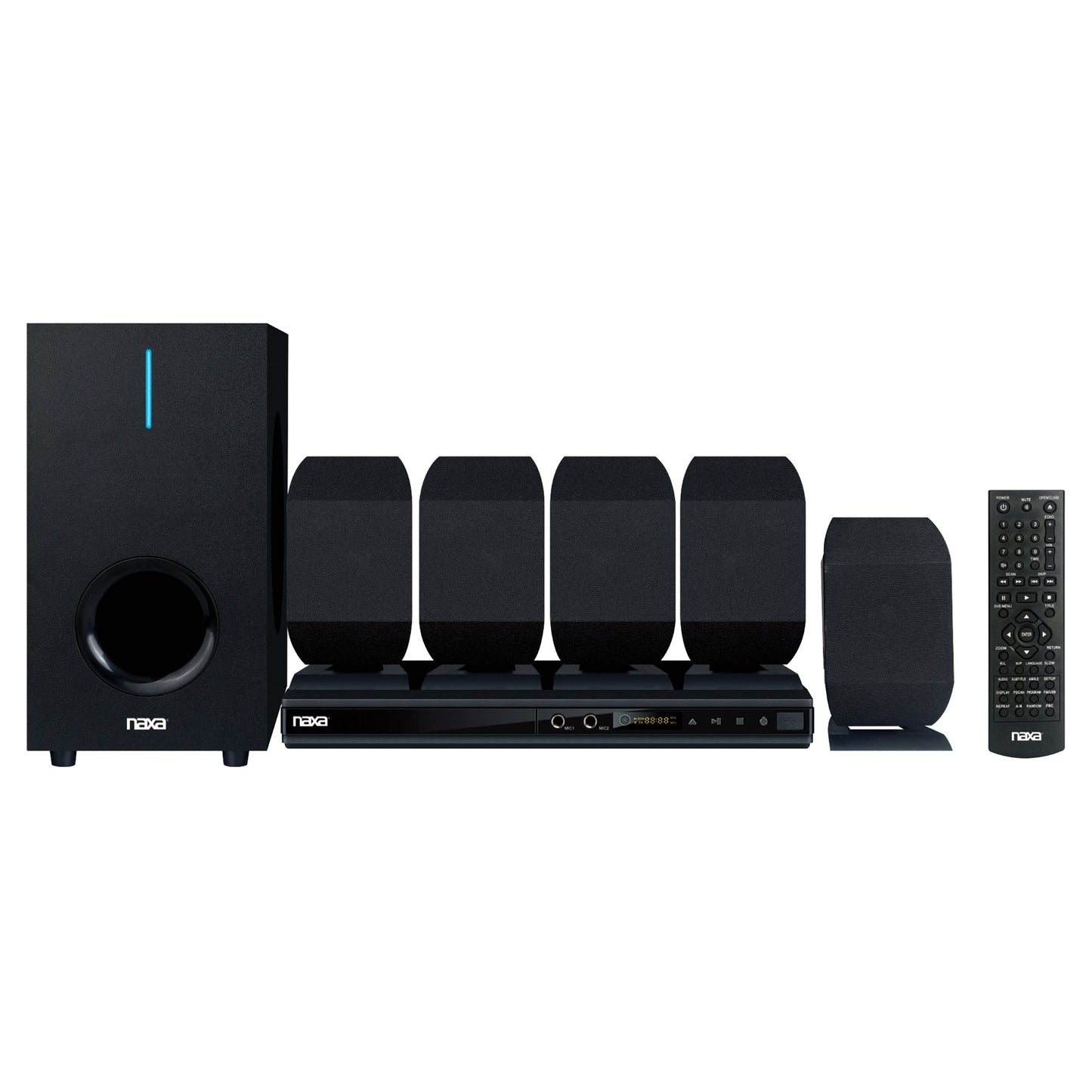 Naxa ND-864 5.1-Channel High-Powered Home Theater DVD and Karaoke Speaker System
