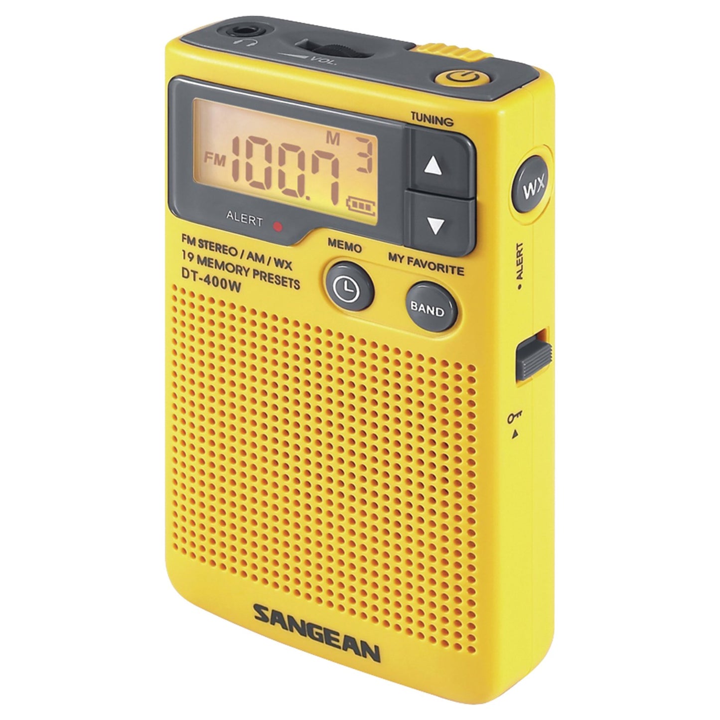 SANGEAN SNGDT400W DT-400W Portable AM/FM Pocket Digital Clock Radio