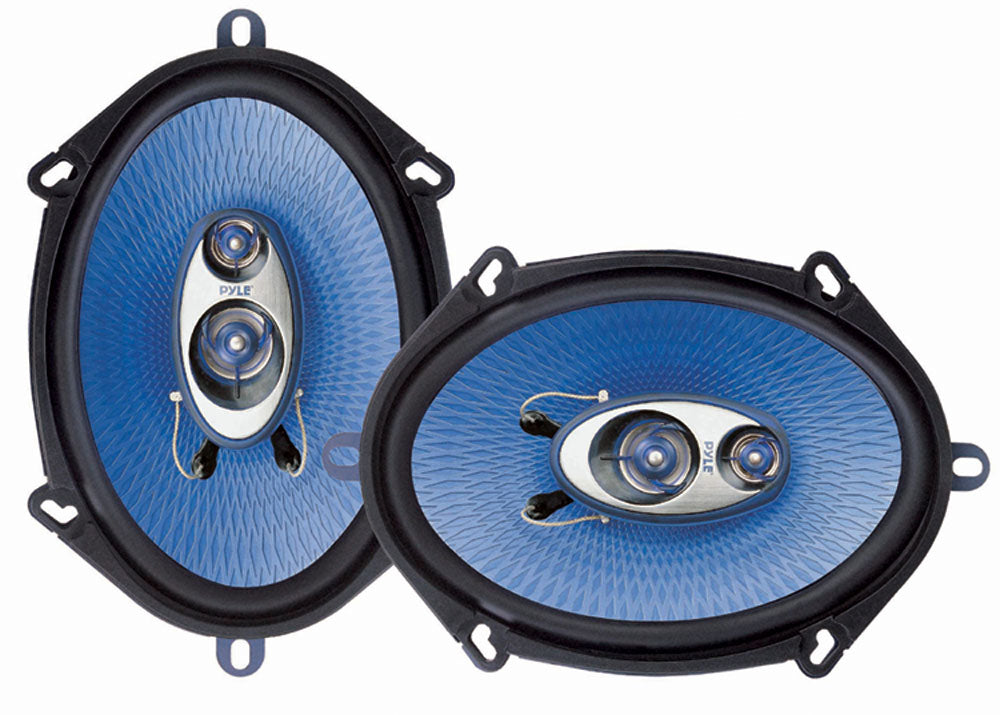 Pyle PL573BL 5-Inch x 7-Inch/6-Inch x 8-Inch 300 Watt Three-Way Speakers