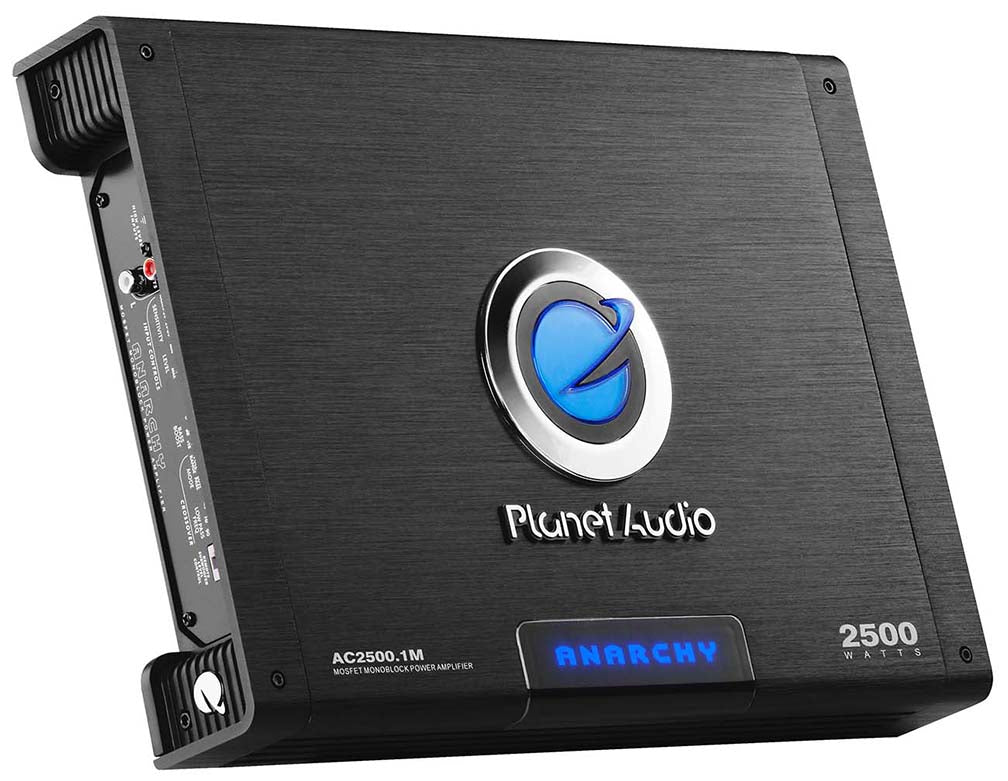 Planet Audio AC2500.1M ANARCHY 2500-Watt Monoblock Class A/B 2 to 8 Ohm Stable Monoblock Amplifier with Remote Subwoofer Level Control