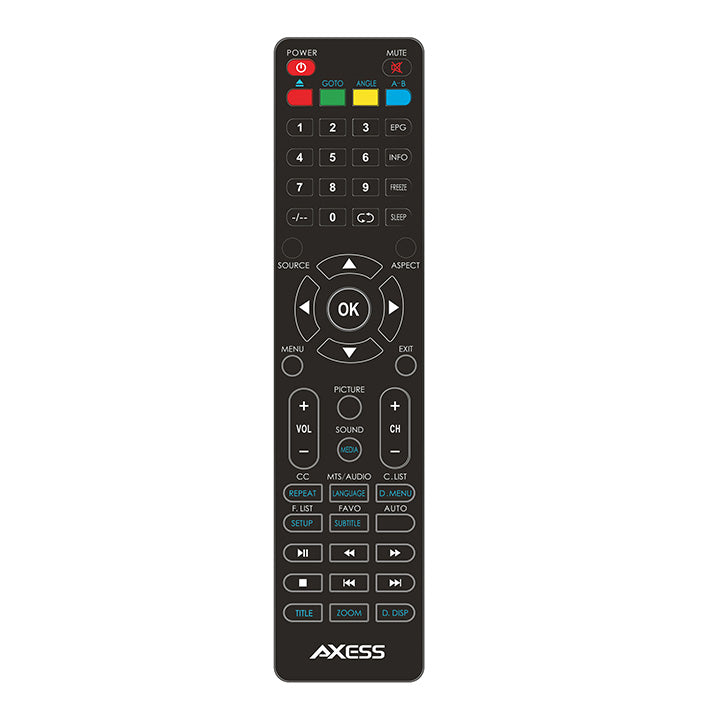 AXESS TVD180424 24 In HDTV DVD combo Ext. Soundbar Speaker SD Card ACDC Power HDMI Remote
