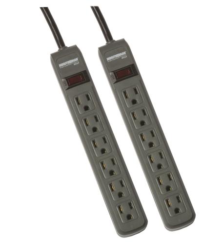Minuteman ups MMS362P 2 Pack Power Strips With 3ft Cord, 241j