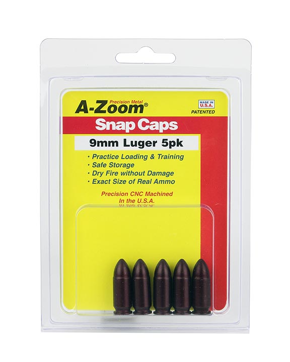 A-Zoom 15116 9mm Luger Snap Cap 5Pk