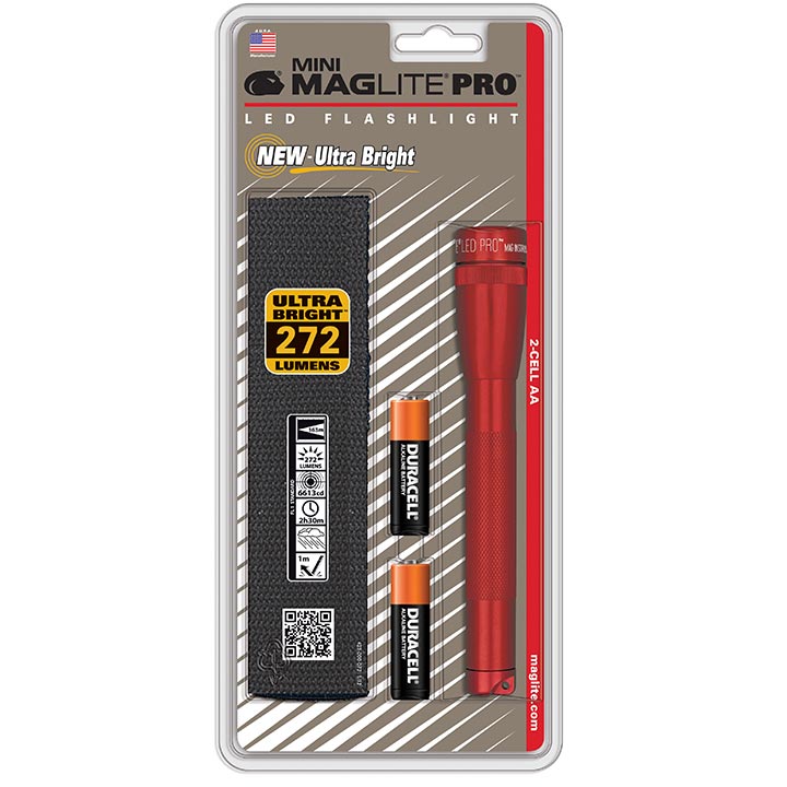 Maglite SP2P03H 2 CELL AA MINI  LED PRO Red Flashlight