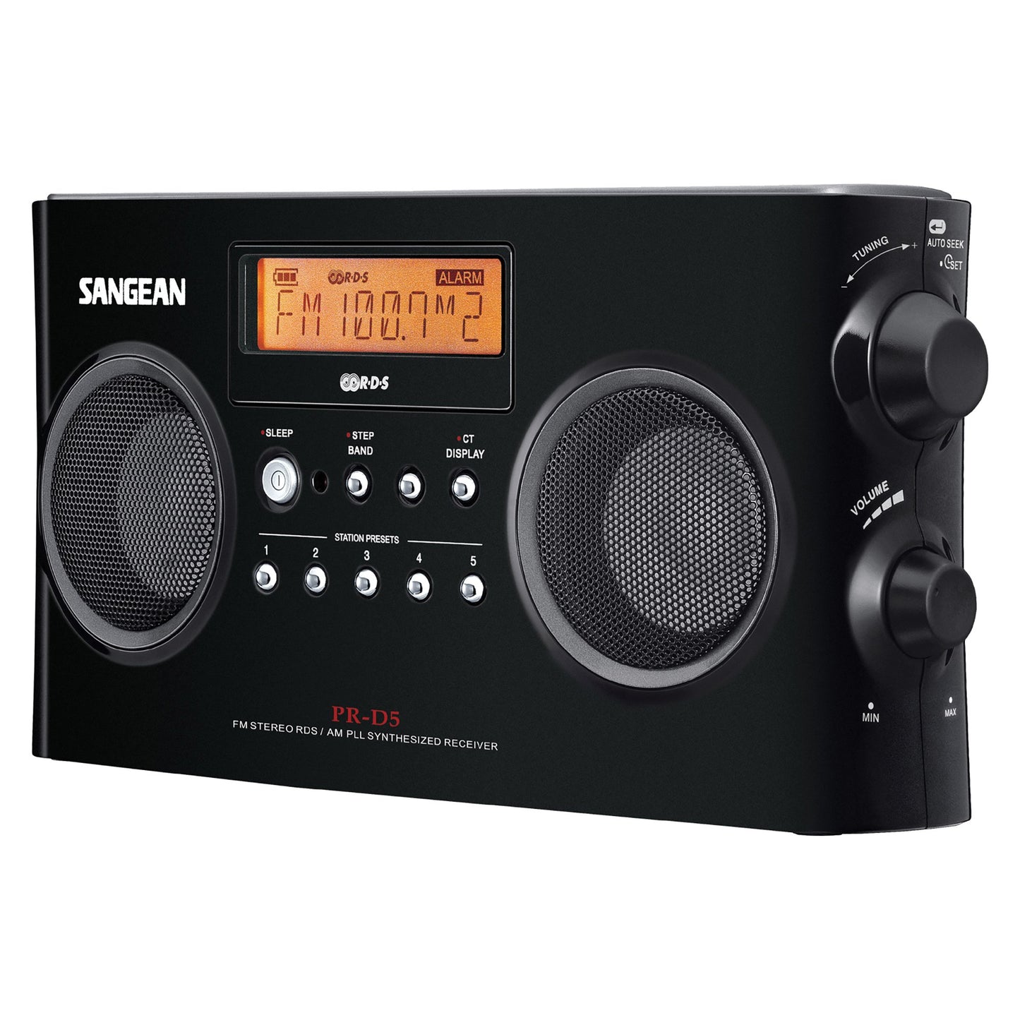 SANGEAN SNGPRD5BK PR-D5 FM-Stereo/AM Portable Digital-Tuning Radio (Black)