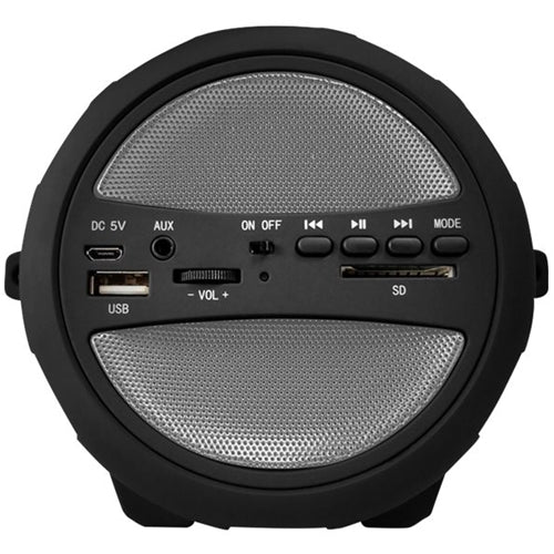 Axess SPBT1041SL Sonic Bluetooth Cyl Speaker BuiltIn FM Radio USB AUX Silver