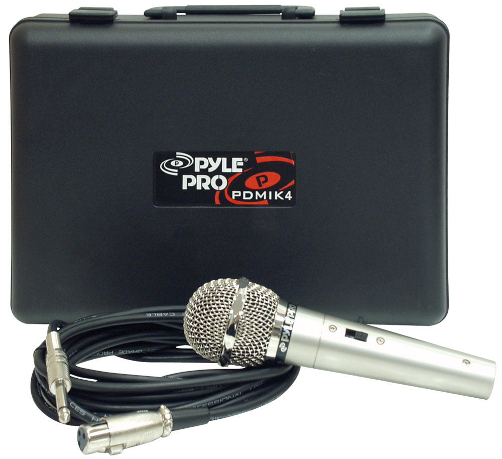 Pyle PDMIK4 Handheld Microphone w/ 15' ft. XLR Cable & Carry Case